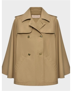 Плащ с расклешенными рукавами и логотипом на спине, бежевый Elisabetta franchi