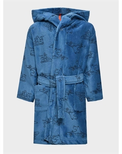 Халат с принтом "носороги". синий Sanetta