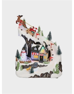 Новогодний сувенир Дом в горах, 2 вида, LED анимация, 23.5х15.5х27.5 см Timstor