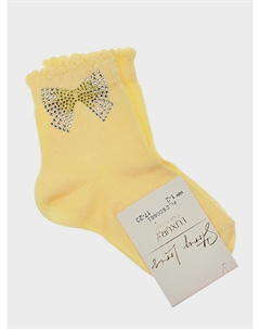 Носки с бантом из стразов, желтые Story loris