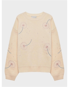 Джемпер с вышитыми одуванчиками, кремовый Stella mccartney