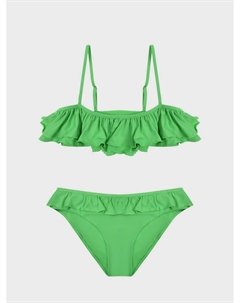 Купальник с рюшами, зеленый Twinset