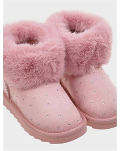 Угги со стразами, розовые Monnalisa