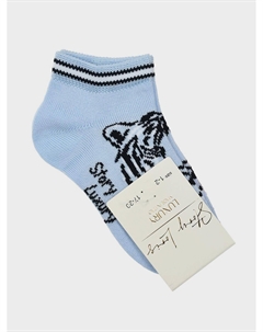 Спортивные носки с принтом "тигр", голубые Story loris