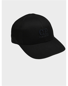 Бейсболка с вышитым лого в тон, черная C.p. company