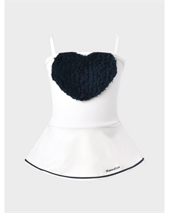 Белый купальник с узкими бретелями Monnalisa