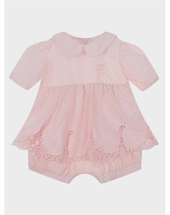 Розовый песочник с ажурной вышивкой Ermanno scervino