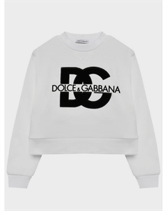 Свитшот с вышитым черным логотипом DG, белый Dolce&gabbana