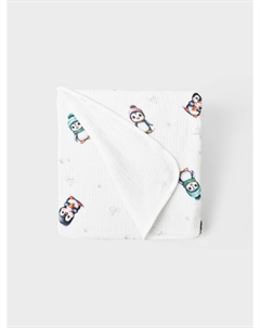 Плед . 120x120 см, с принтом "пингвины" Jan&sofie