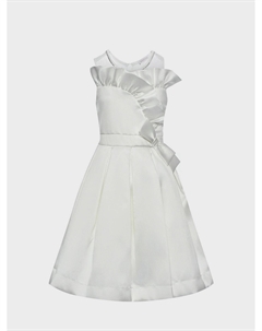 Платье с рюшами на груди, белое Monnalisa