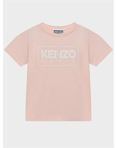 Футболка с логотипом на груди, светло-розовая Kenzo
