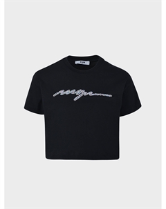 Футболка с лого из бисера Msgm