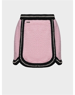 Юбка с вышивкой стразами, розовая Dsquared2