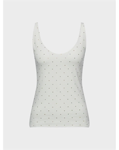 Топ майкой со стразами, белый Flashin'