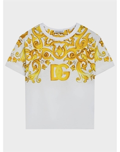 Футболка с принтом "майлика", белая Dolce&gabbana