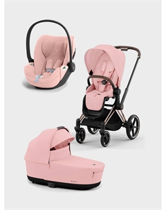Коляска 2 в 1 Priam IV Rosegold цвет Peach Pink в комплекте со спальным блоком Lux Carry Cot и креслом Cloud T Cybex
