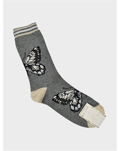 Носки с принтом "бабочки, серые Story loris