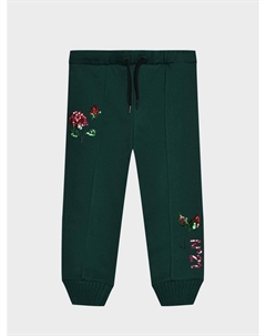 Спортивные брюки с цетами из пайеток, зеленые No21