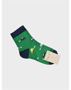 Носки с принтом "машины", зеленые Story loris