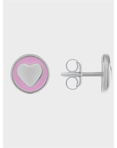 Серьги-пусеты "сердечко" с эмалью Sneak peek