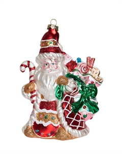 Подвеска "Дед Мороз Карамелькин" (стекло) 11х8х14 см Holiday classics