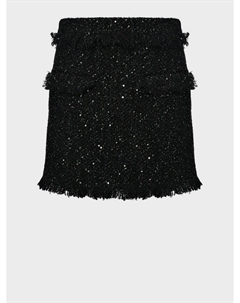Твидовая мини-юбка, черная Msgm
