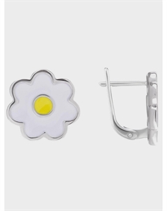 Серьги "Ромашка", эмаль Sneak peek