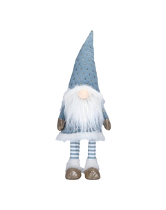 Новогодний сувенир Гном, голубой, LED 24x16x58 см Timstor