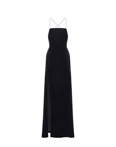 Платье-комбиная со шнуровкой, черное Aline