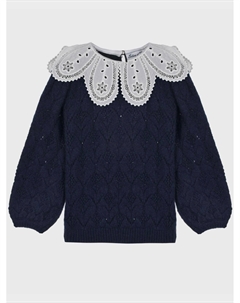 Вязаный джемпер с кружевным воротником Tartine et chocolat