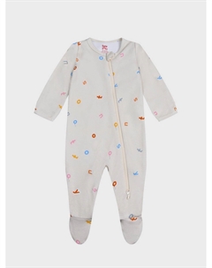 Комбинезон трикотаж со сплошным принтом букв, кремовый Tony tots