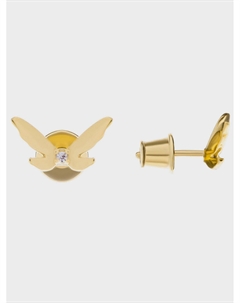 Серьги пусеты с бабочкой, золото Sneak peek