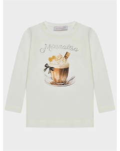 Толстовка с принтом "кофе", белая Monnalisa