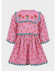 Платье с вышивкой и принтом "тюльпаны" Stella mccartney