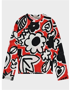 Толстовка с цветочным принтом, красная Marni