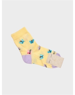 Носки с принтом "бабочки", желтые Story loris