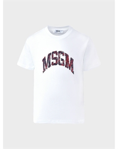Футболка с лого, белая Msgm