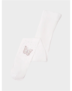 Колготки с бабочкой из стразов, белые Story loris