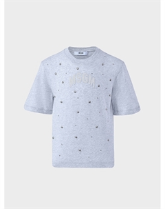 Футболка с вышитым лого в тон Msgm