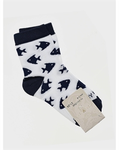 Носки с принтом "рыбы", белые Story loris