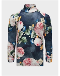 Водолазка с принтом "розы", синяя Monnalisa