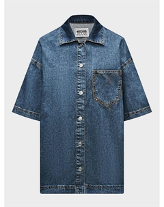 Джинсовая рубашка с вышитым сердцем на кармане Mo5ch1no jeans