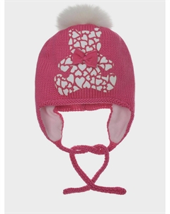 Шапка цвета фуксии с декором "медвежонок" Catya
