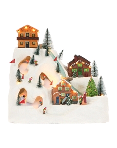 Новогодний сувенир LED "Лыжня" с адаптером, 32x25x33,5 см Timstor