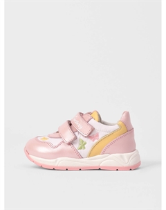 Кроссовки с разноцветными бабочками, розовые Walkey