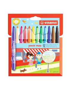 Набор фломастеров Power Max, 12 цветов Stabilo