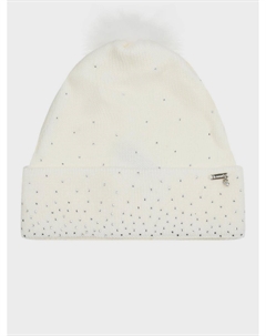 Шапка с помпоном и стразами, белая Il trenino