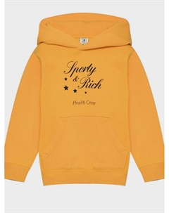 Толстовка-худи с принтом звезд и логотипом, желтая Sporty & rich