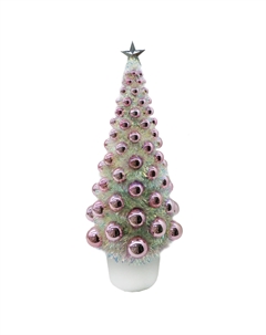 Новогодний сувенир "Ель из розовых шаров" LED-60, 23х23х60 см Timstor