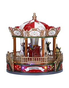 Новогодний сувенир Карусель, LED анимация, адаптер, 22,5x22,5x23,5 см Timstor